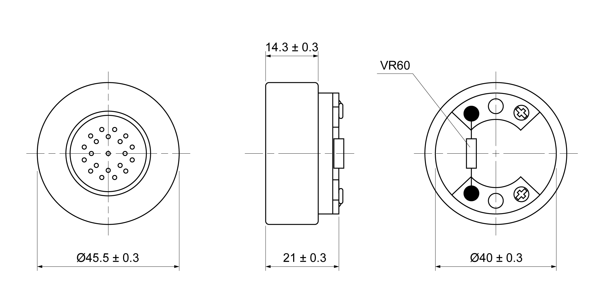 DR4521-M150E(VR60) Mechanical Drawing